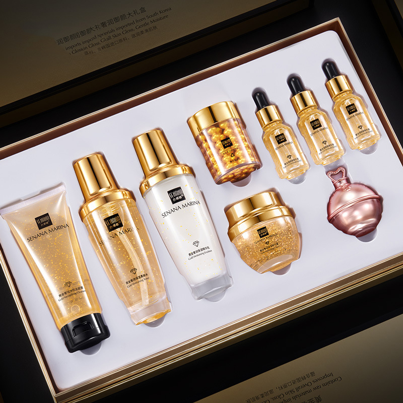 여성 24K 골드 스킨 케어 세트 9PCS 박스 페이스 - Luxury Skincare Set For Women 리뷰 및 가격