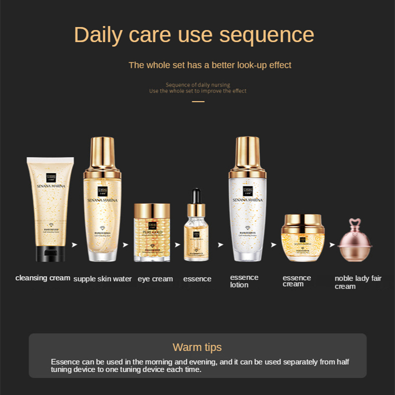 여성 24K 골드 스킨 케어 세트 9PCS 박스 페이스 - Luxury Skincare Set For Women 리뷰 및 가격